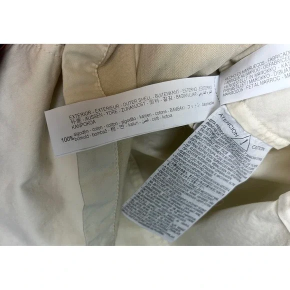 Zara Mens XL Cream Cotton Chore Jacket Blazer Utility Workwear Off White Coat - Picture 5 of 5